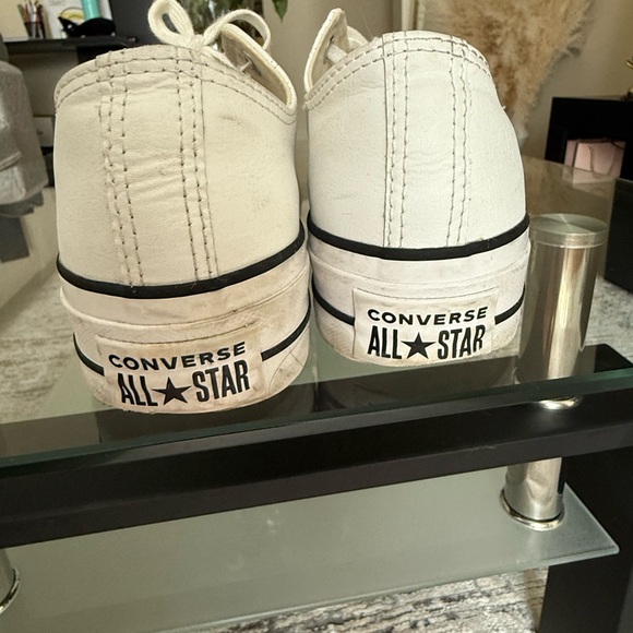 Converse Women's Classic leather White Low-Top Sneakers - Picture 8 of 9